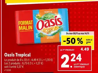 Lidl Oasis oasis tropical offre