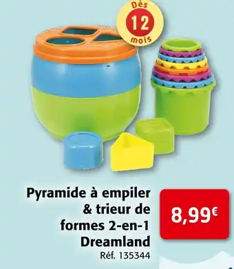 Dreamland pyramide Ă empiler & trieur de formes 2-en-1