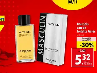 Lidl Bourjois eau de toilette acier offre