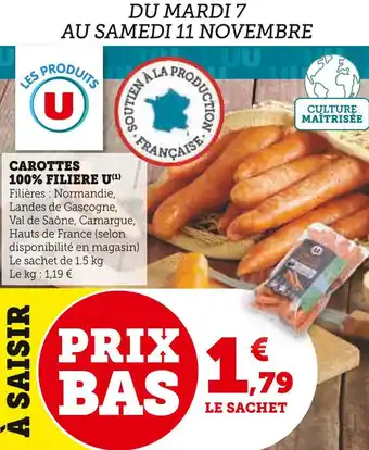 Super U U carottes 100% filiere offre