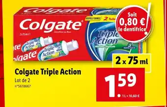 Lidl Colgate colgate triple action offre
