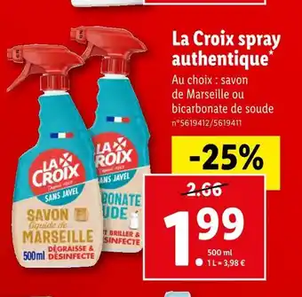 Lidl La croix la croix spray authentique offre