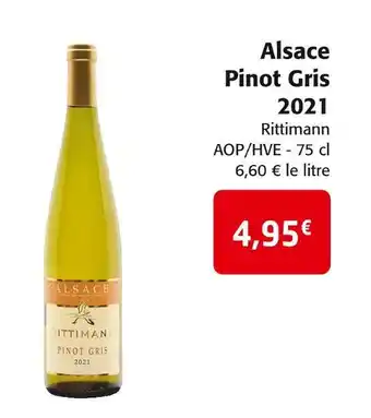 Colruyt Rittimann alsace pinot gris 2021 offre
