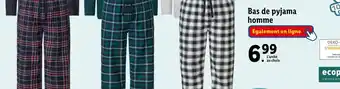 Lidl Livergy bas de pyjama homme offre