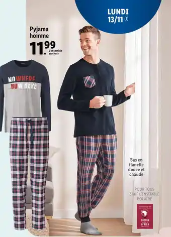 Lidl Livergy pyjama homme offre