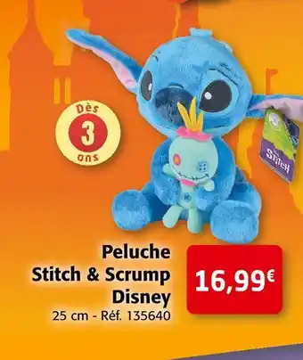 Colruyt Disney peluche stitch & scrump offre