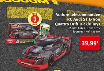 Dickie toys voiture télécommandée rc audi s1 e-tron quattro drift