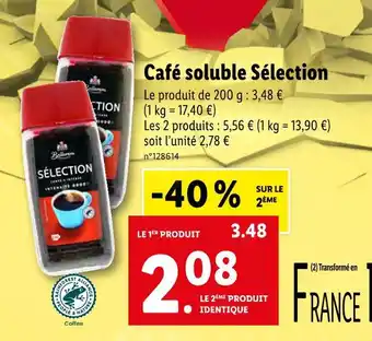 Lidl Bellarom café soluble sélection offre