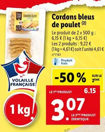 Lidl Toque du chef cordons bleus de poulet offre