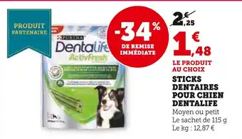 Super U Dentalife sticks dentaires pour chien offre