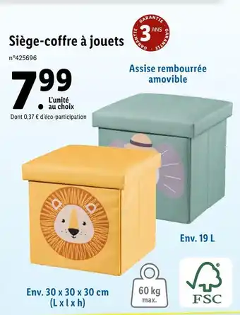 Lidl Siège-coffre à jouets offre