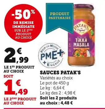 Super U Patak's sauces offre