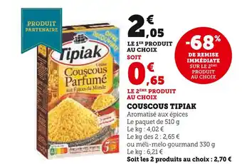 Super U Tipiak couscous offre