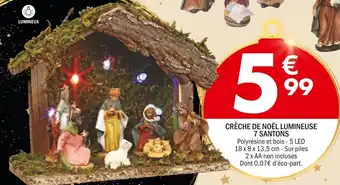 La Foir'Fouille Crèche de noël lumineuse 7 santons offre