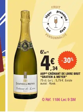 E.Leclerc AOP CRÉMANT DE LOIRE BRUT GRATIEN & MEYER offre
