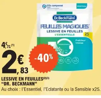 E.Leclerc LESSIVE EN FEUILLES "DR. BECKMANN" offre