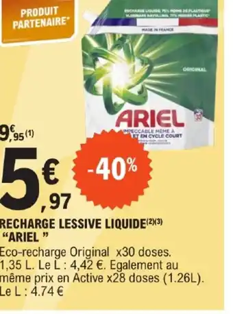 E.Leclerc RECHARGE LESSIVE LIQUIDE ARIEL " offre