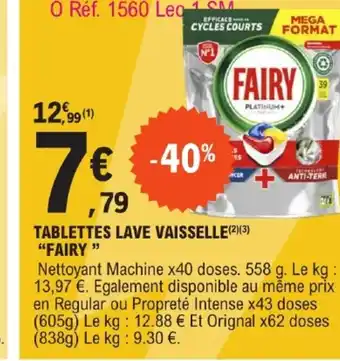 E.Leclerc TABLETTES LAVE VAISSELLE FAIRY " offre
