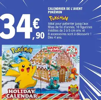 E.Leclerc CALENDRIER DE L'AVENT POKÉMON offre