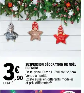 E.Leclerc SUSPENSION DÉCORATION DE NOËL PRÉNOM offre