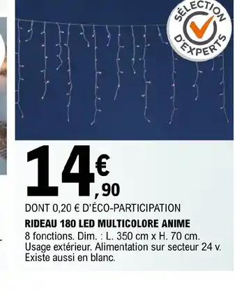 Rideau 180 led multicolore anime