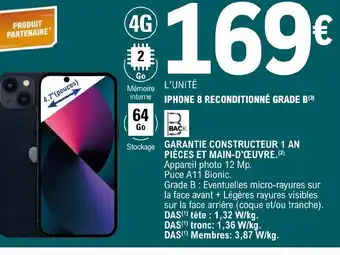 E.Leclerc IPHONE 8 RECONDITIONNÉ GRADE B offre