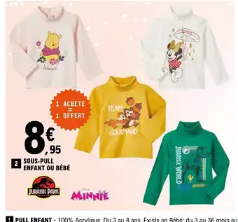 E.Leclerc SOUS-PULL ENFANT OU BÉBÉ offre