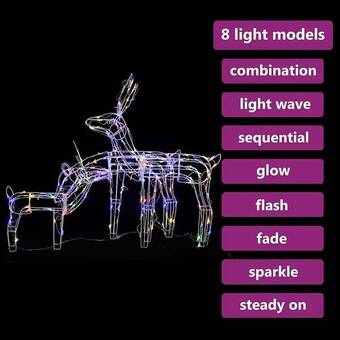 Bricomarché Vidaxl cordon lumineux de noël 3 pcs rennes 229 led offre