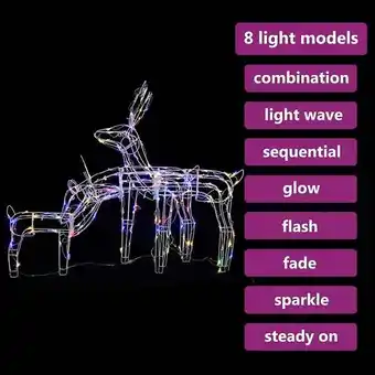 Vidaxl cordon lumineux de noël 3 pcs rennes 229 led