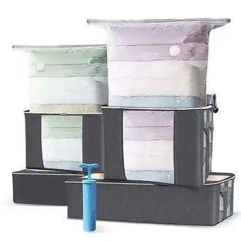 Bricorama Vounot lot de 9 sac de rangement sous vide non tisse xxl gris offre