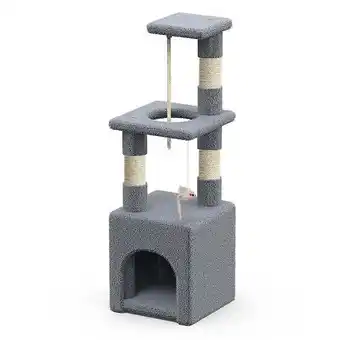Vounot arbre à chat 88cm avec corde griffoir plateforme niche gris