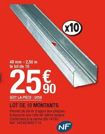Lot de 10 montants