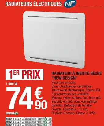 Brico Dépôt Radiateur à inertie séche "new design" offre