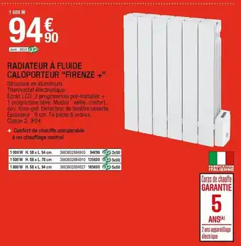 Radiateur à fluide caloporteur "firenze"