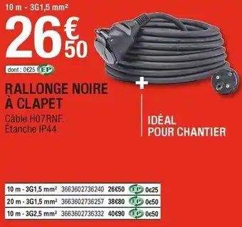 Brico Dépôt Rallonge noire à clapet offre