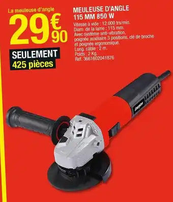 Brico Dépôt Meuleuse d'angle 115 MM 850 W offre
