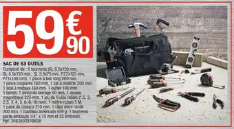 Brico Dépôt Sac de 63 outils offre