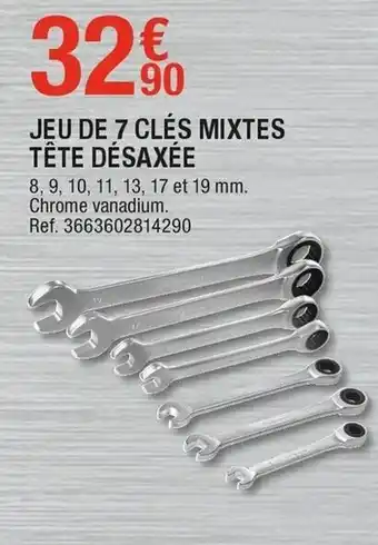 Brico Dépôt Jeu de 7 clés mixtes tête désaxée offre