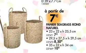 La Foir'Fouille Panier seagrass rond naturel offre
