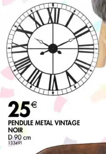 La Foir'Fouille Pendule metal vintage noir offre