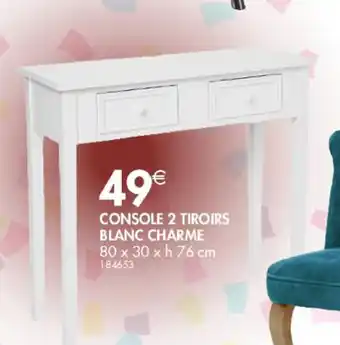 La Foir'Fouille Console 2 tiroirs blanc charme offre