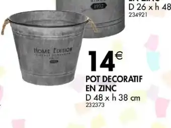Pot decoratif en zinc