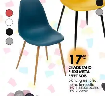 La Foir'Fouille Chaise taho pieds metal effet bois offre
