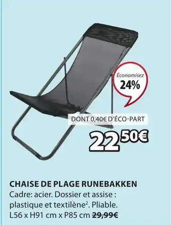 JYSK Chaise de plage runebakken offre