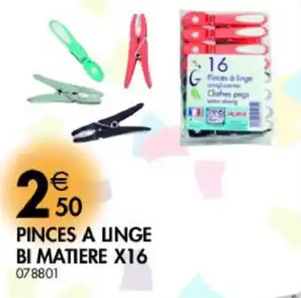 La Foir'Fouille Pinces a linge Bi Matiere X16 offre