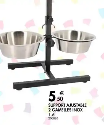 La Foir'Fouille Support ajustable 2 gamelles Inox offre