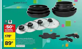 Carrefour Set De Cuisson Amovible 26 Pièces Arthur Martin offre