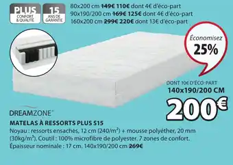 JYSK Matelas à ressorts plus S15 offre