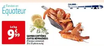 Auchan GAMBAS ENTIÈRES CUITES RÉFRIGÉRÉES offre