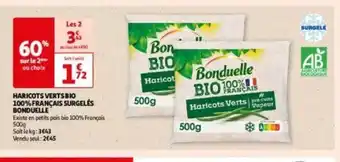 Auchan HARICOTS VERTS BIO 100% FRANÇAIS SURGELÉS BONDUELLE offre